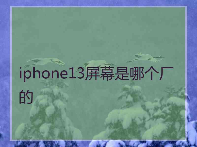 iphone13屏幕是哪个厂的