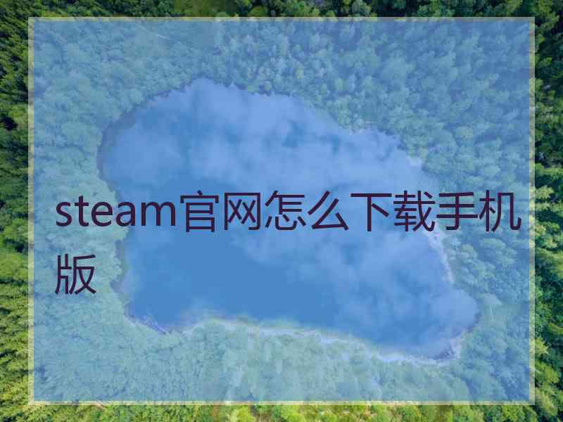 steam官网怎么下载手机版