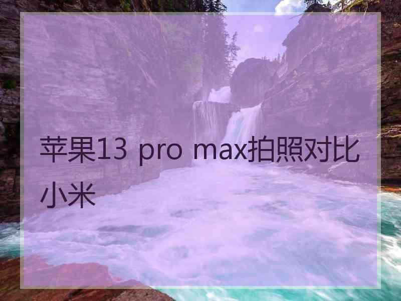 苹果13 pro max拍照对比小米