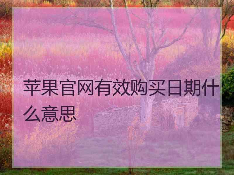 苹果官网有效购买日期什么意思