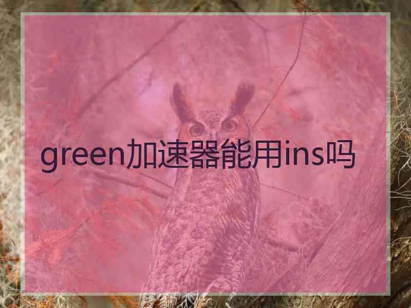 green加速器能用ins吗