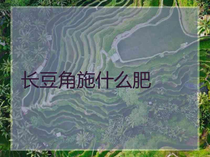 长豆角施什么肥