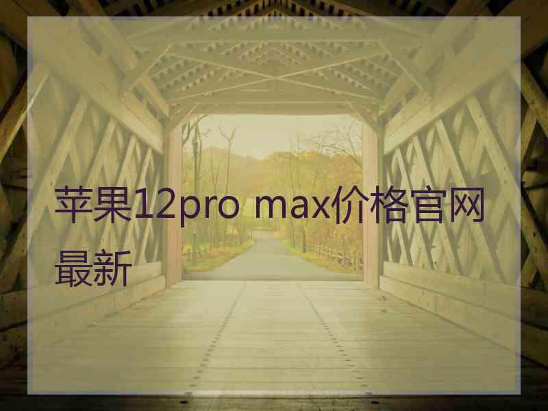 苹果12pro max价格官网最新