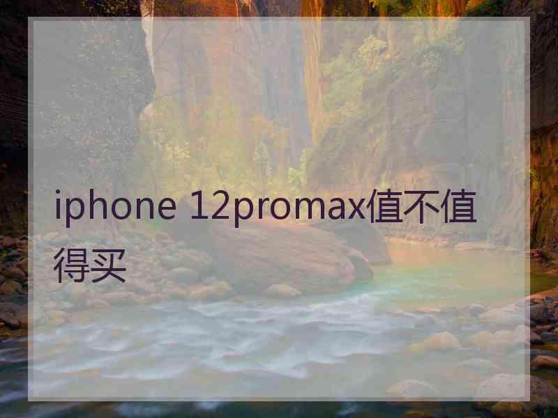 iphone 12promax值不值得买