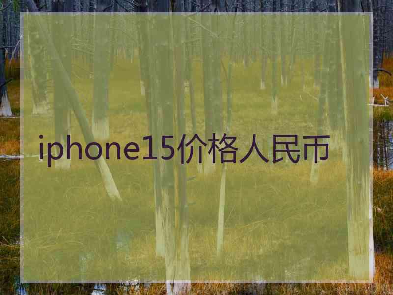 iphone15价格人民币