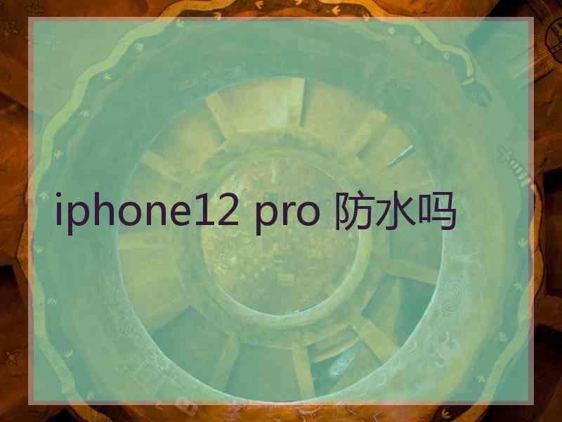 iphone12 pro 防水吗