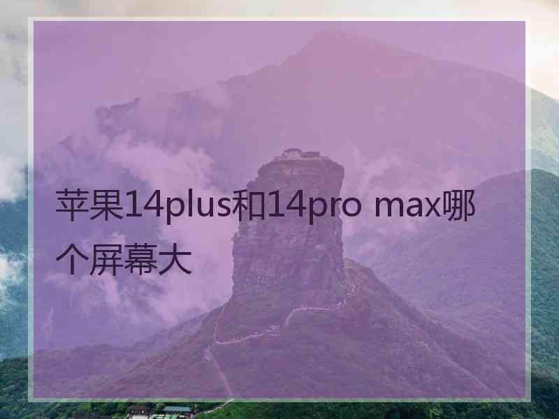 苹果14plus和14pro max哪个屏幕大