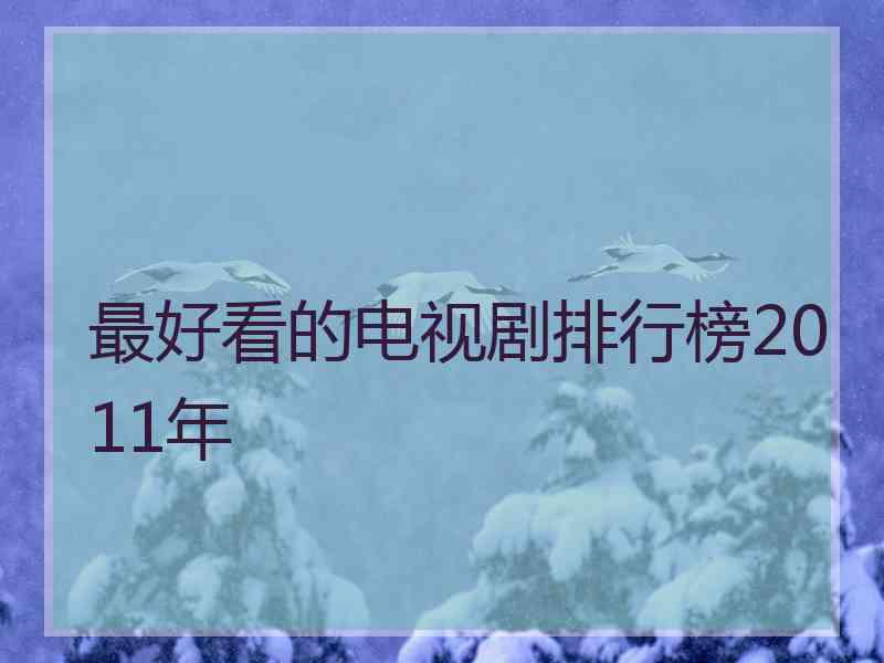 最好看的电视剧排行榜2011年