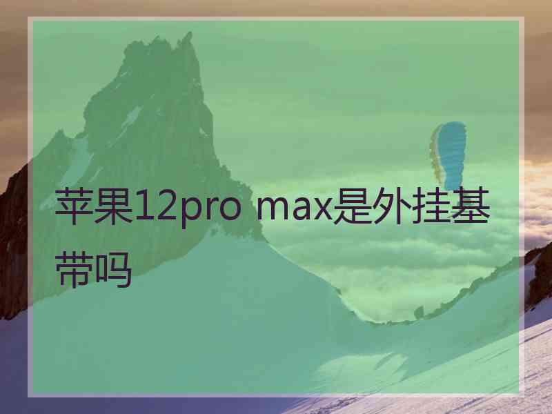 苹果12pro max是外挂基带吗