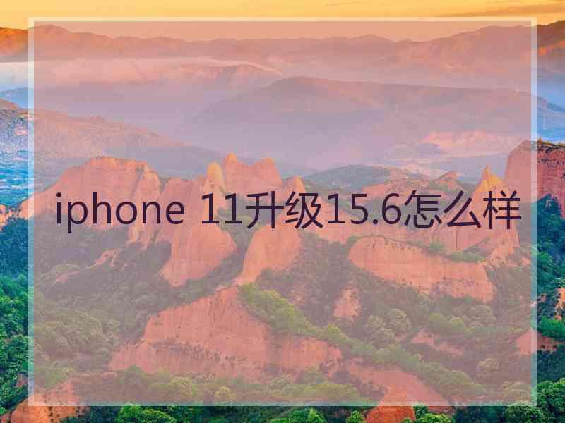 iphone 11升级15.6怎么样