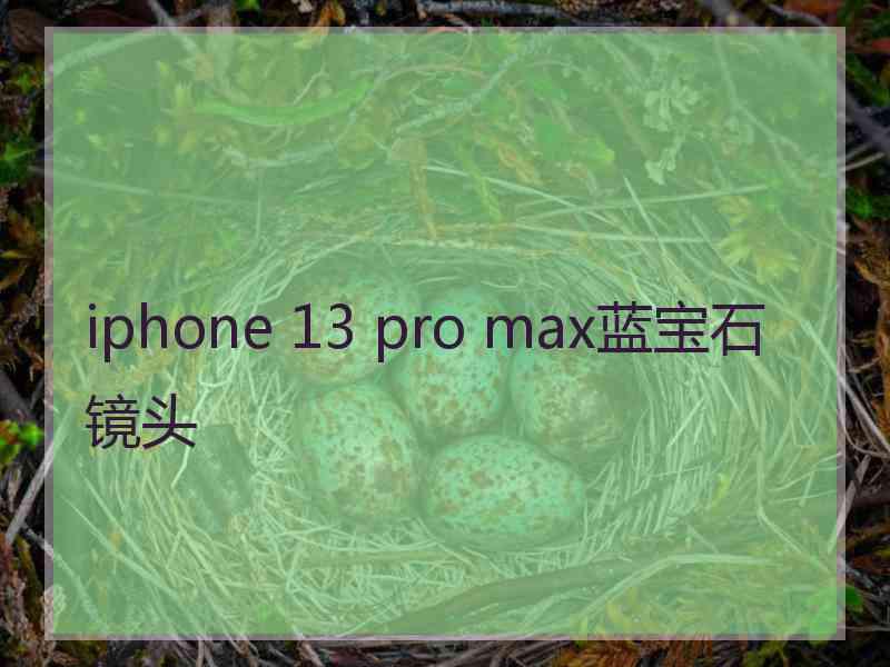 iphone 13 pro max蓝宝石镜头