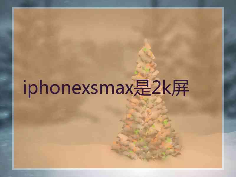 iphonexsmax是2k屏