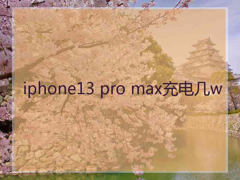 iphone13 pro max充电几w