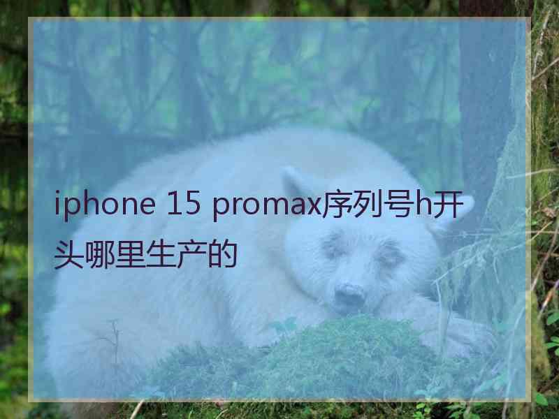 iphone 15 promax序列号h开头哪里生产的