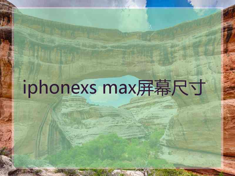 iphonexs max屏幕尺寸