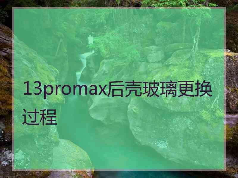 13promax后壳玻璃更换过程