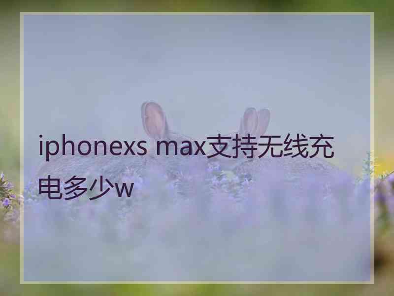 iphonexs max支持无线充电多少w