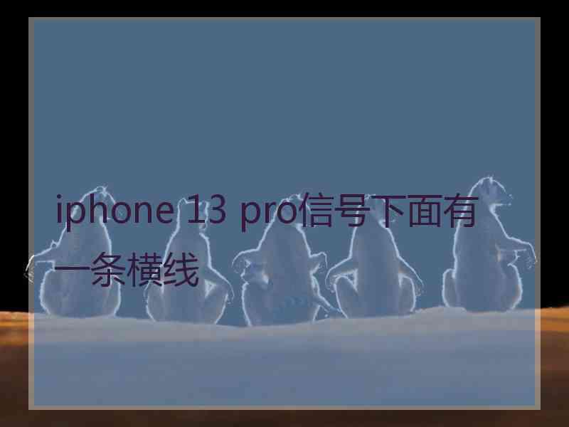 iphone 13 pro信号下面有一条横线