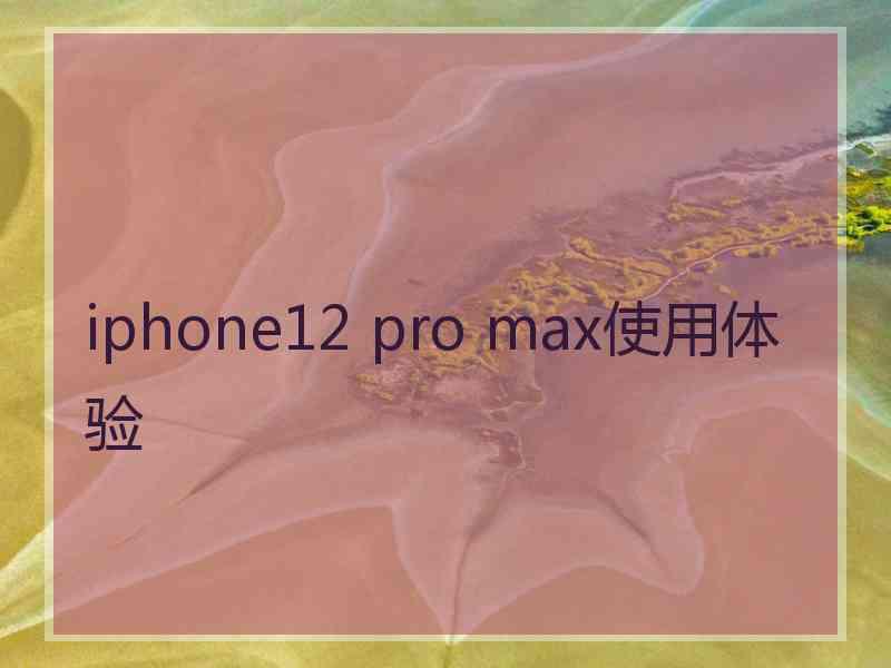 iphone12 pro max使用体验