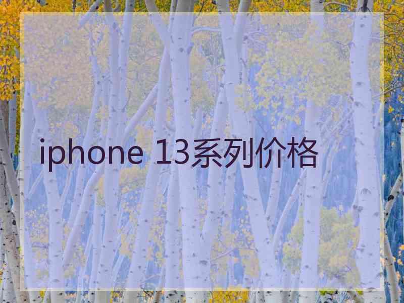 iphone 13系列价格