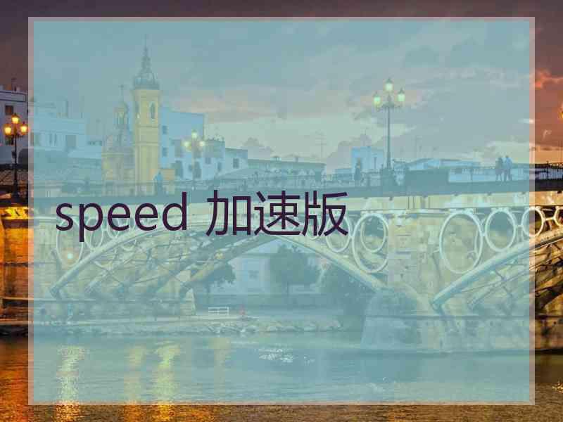 speed 加速版