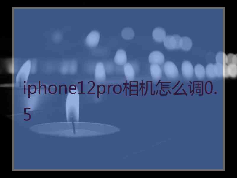 iphone12pro相机怎么调0.5