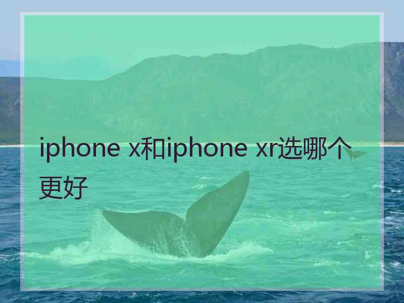 iphone x和iphone xr选哪个更好