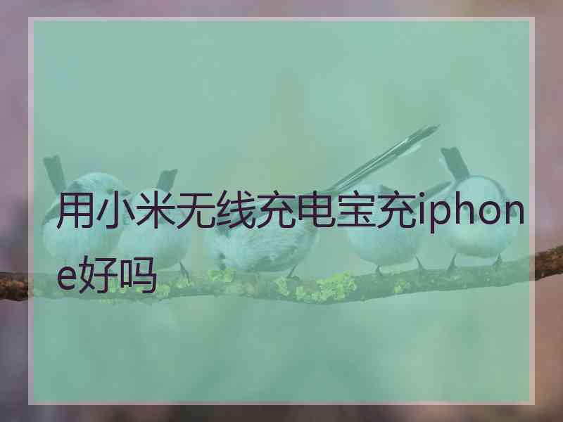 用小米无线充电宝充iphone好吗