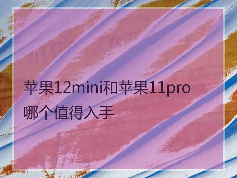 苹果12mini和苹果11pro哪个值得入手