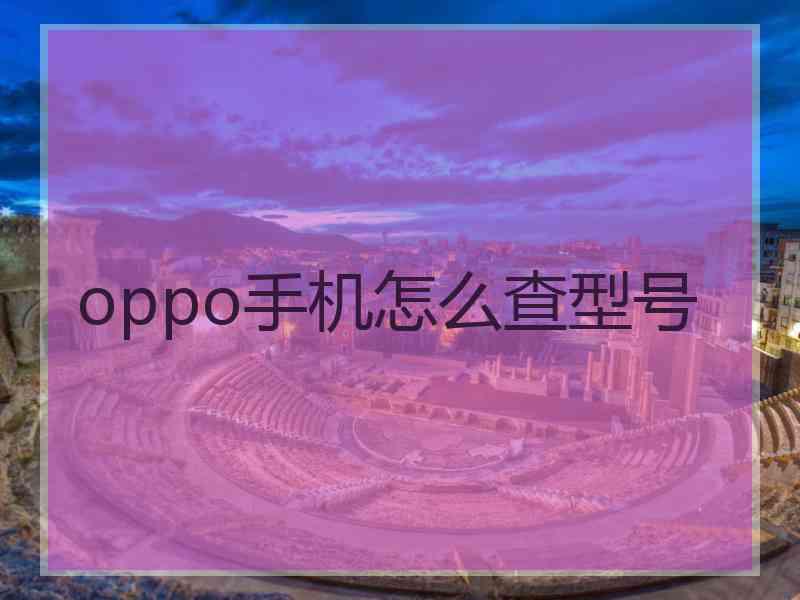 oppo手机怎么查型号