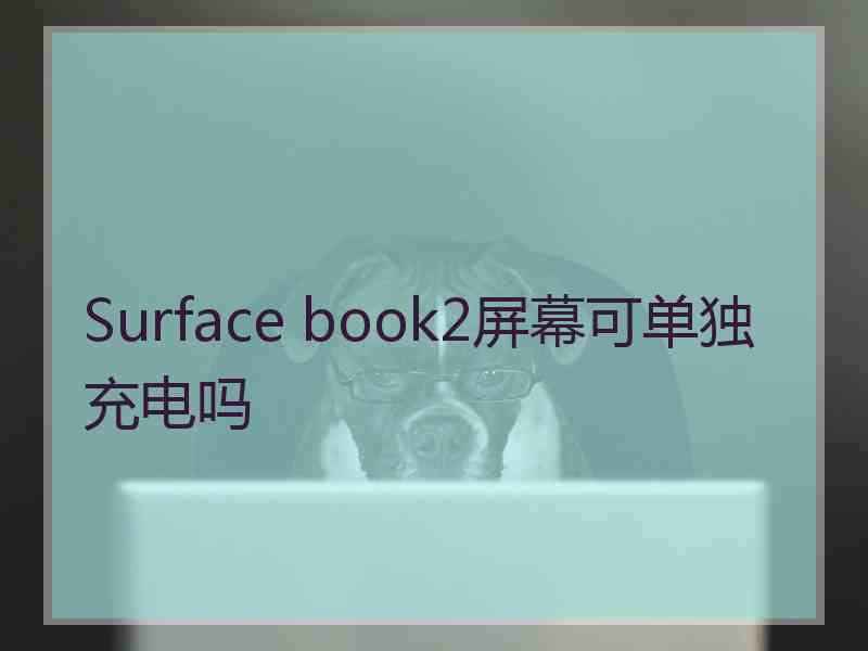 Surface book2屏幕可单独充电吗