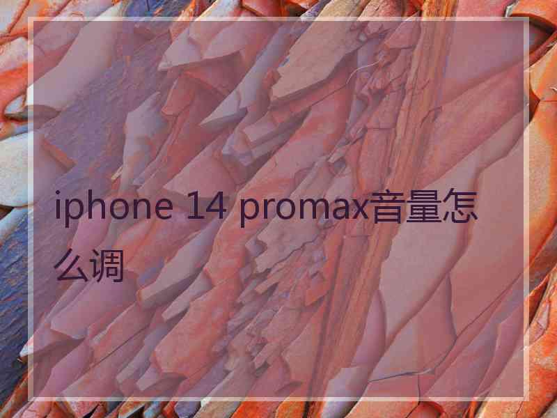 iphone 14 promax音量怎么调