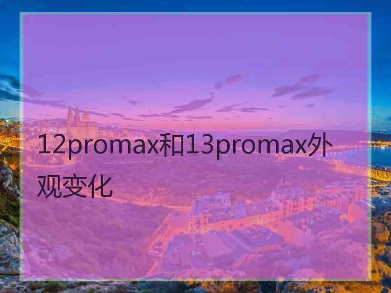 12promax和13promax外观变化