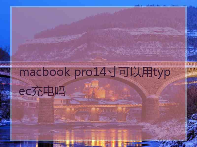 macbook pro14寸可以用typec充电吗