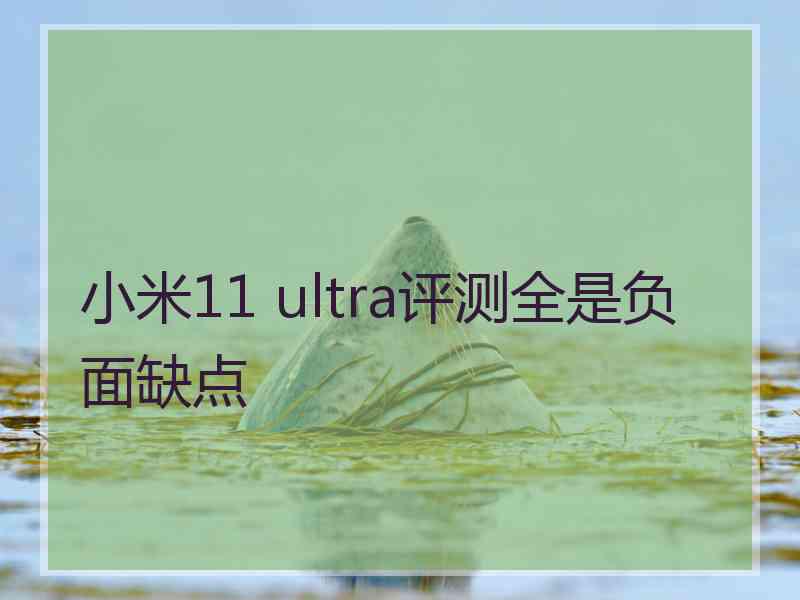 小米11 ultra评测全是负面缺点