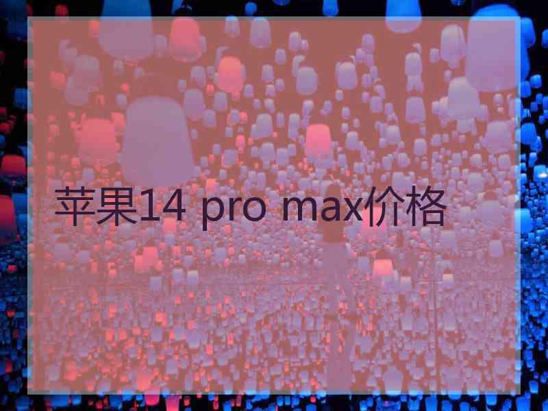 苹果14 pro max价格