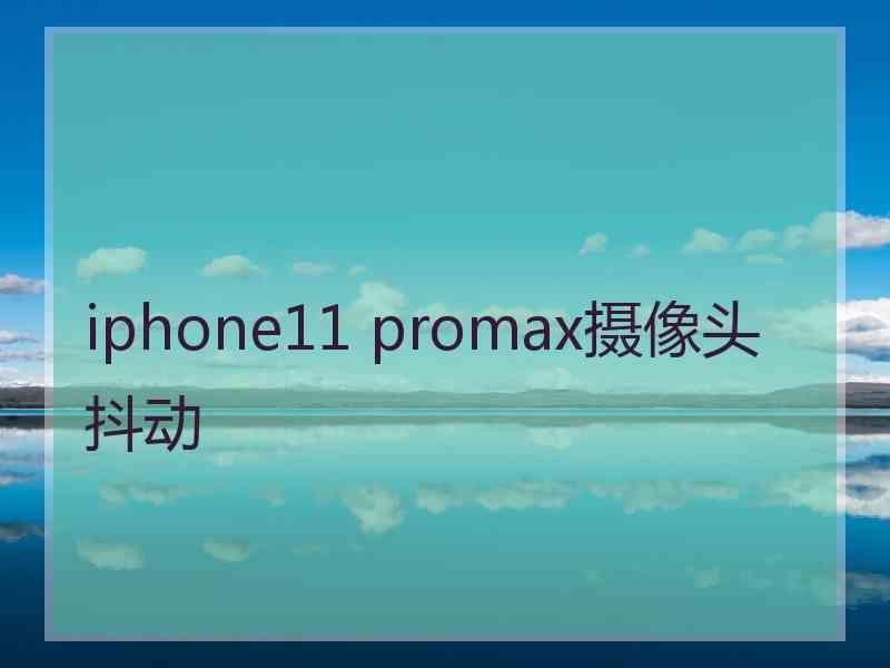 iphone11 promax摄像头抖动