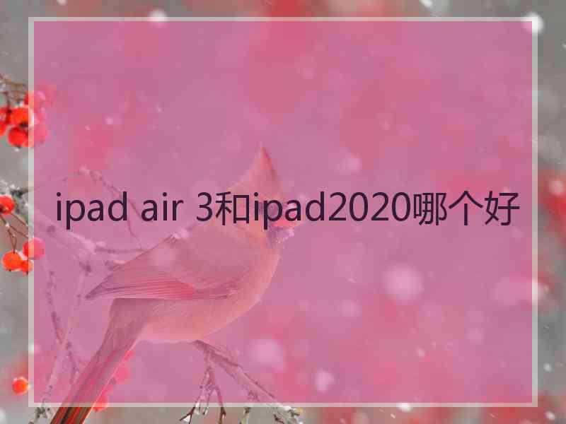 ipad air 3和ipad2020哪个好