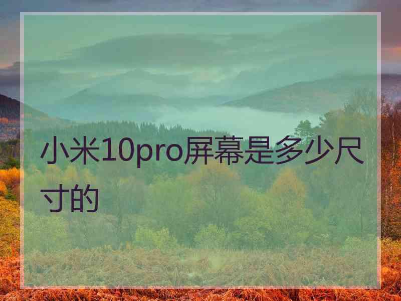 小米10pro屏幕是多少尺寸的