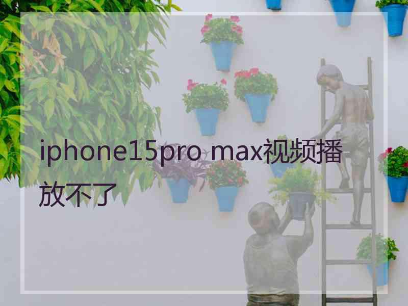 iphone15pro max视频播放不了