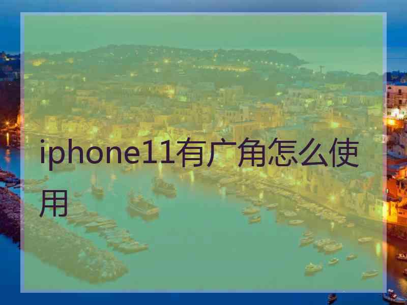 iphone11有广角怎么使用