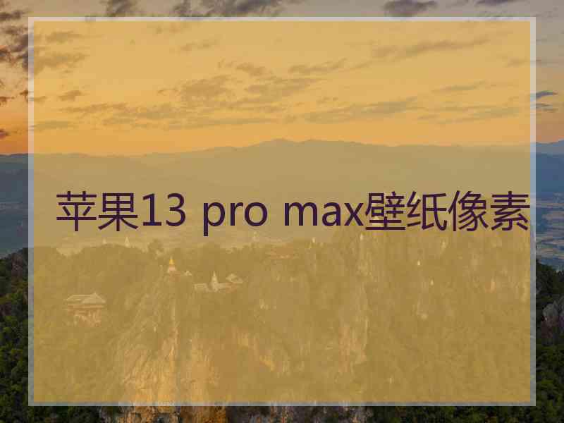 苹果13 pro max壁纸像素