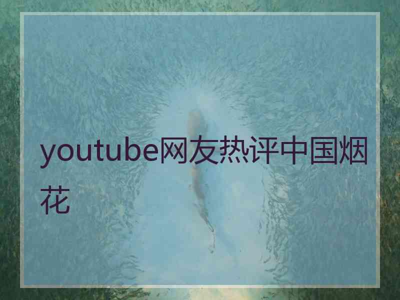 youtube网友热评中国烟花