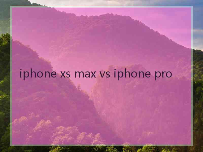 iphone xs max vs iphone pro