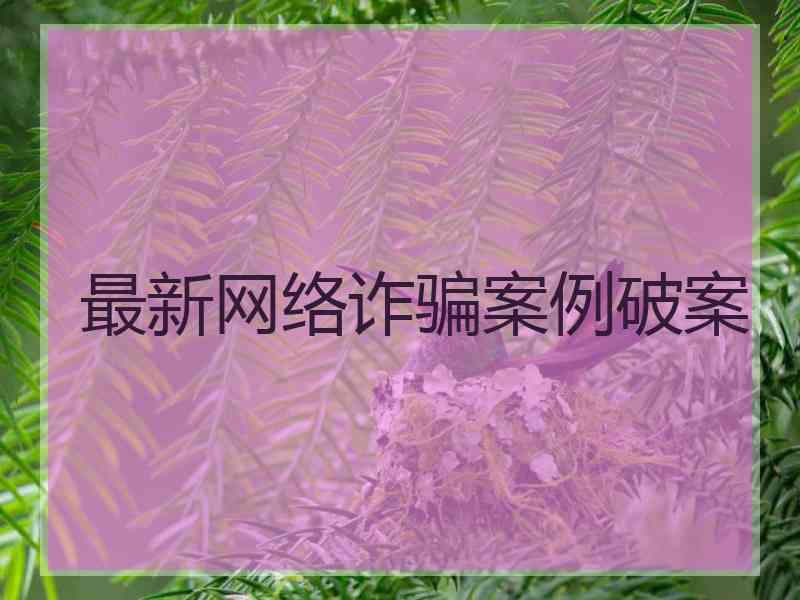 最新网络诈骗案例破案