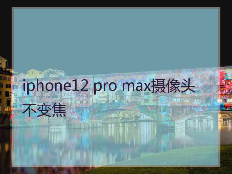 iphone12 pro max摄像头不变焦