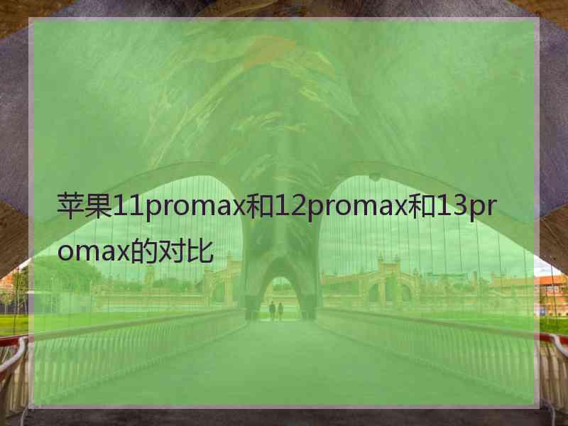 苹果11promax和12promax和13promax的对比