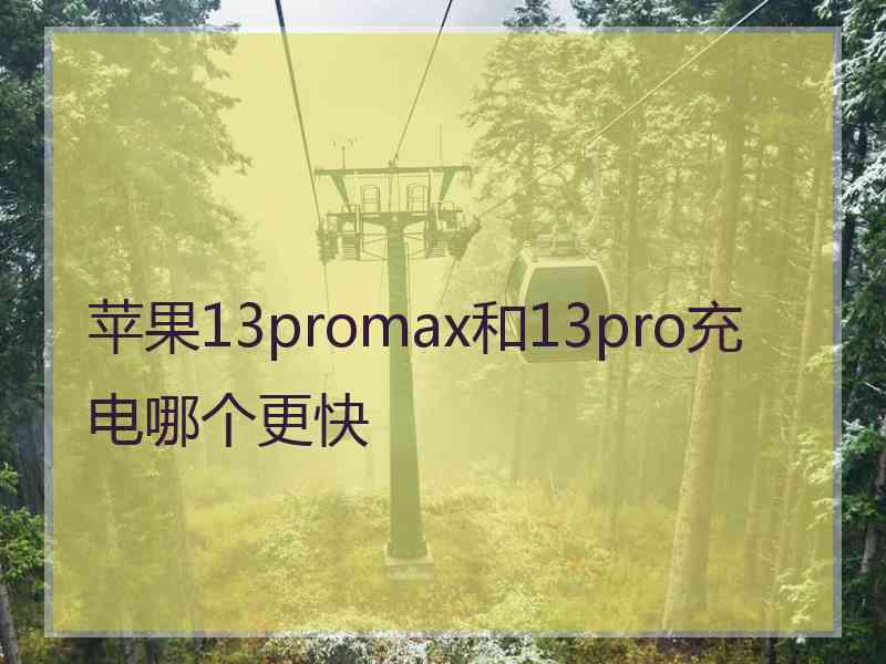 苹果13promax和13pro充电哪个更快