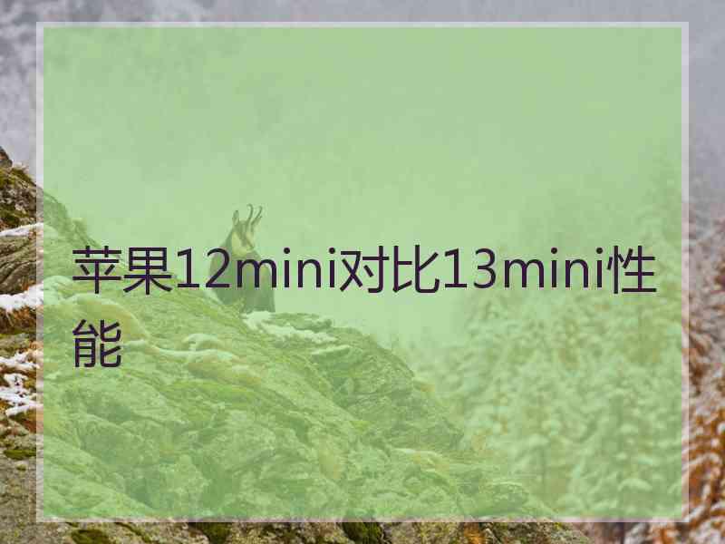 苹果12mini对比13mini性能