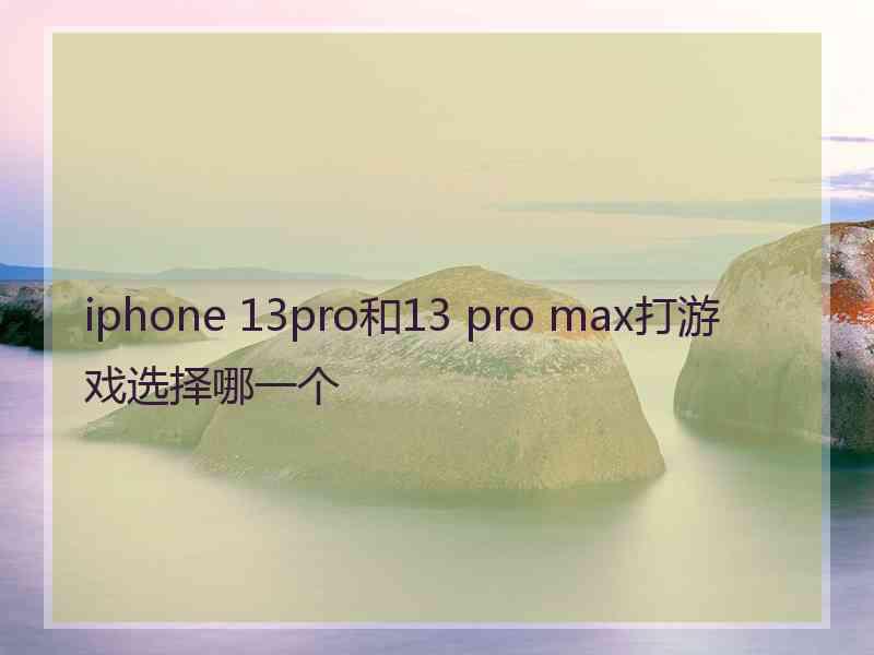 iphone 13pro和13 pro max打游戏选择哪一个